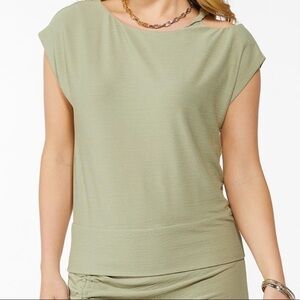 Textured Twist Shoulder Top